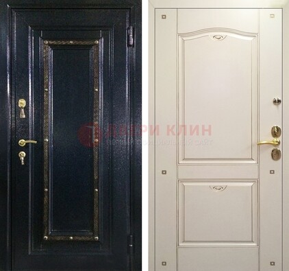 Парадная дверь с золотистым декором ДПР-3 в квартиру в Краснодаре