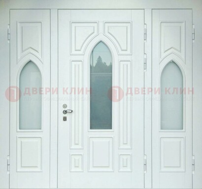 Филенчатая стальная парадная дверь со стеклом ДПР-91 в Краснодаре