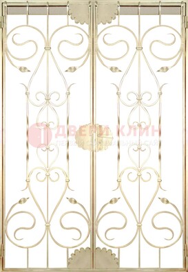 Золотая железная решетчатая дверь ДР-1 в Краснодаре