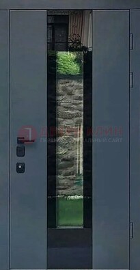 Современная дверь со стеклом для коттеджа ДС-40 в Краснодаре