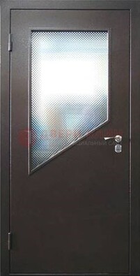 Стальная дверь со стеклом ДС-5 в кирпичный коттедж в Краснодаре