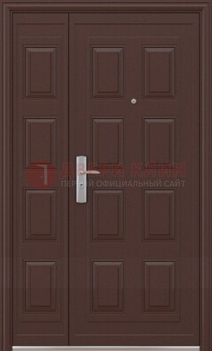 Коричневая железная тамбурная дверь ДТМ-37 в Талдоме