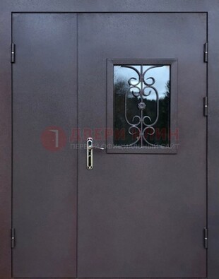Тамбурная дверь Порошок со стеклом и ковкой ДТМ-48 в Краснодаре