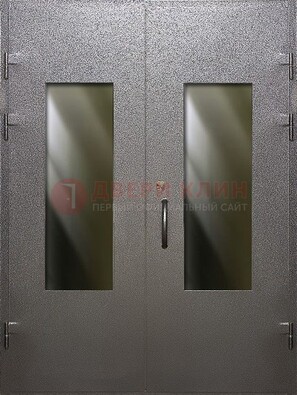 Серая тамбурная дверь со стеклянными вставками ДТМ-8 в Краснодаре