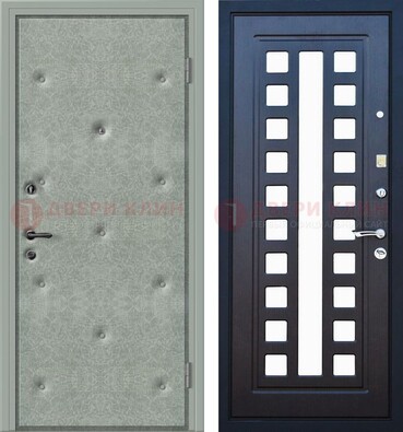 Серая железная дверь с винилискожей ДВ-40 в Краснодаре