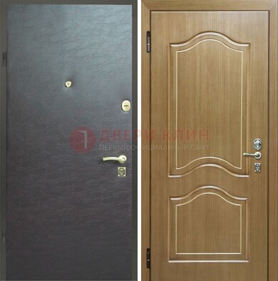 Серая металлическая дверь с винилискожей ДВ-7 в Краснодаре
