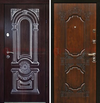 Железная дверь с виноритом в цвете Итальянский орех ДВТ-103 в Курске