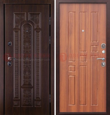 Темная металлическая дверь с виноритом и узором ДВТ-224 в Краснодаре