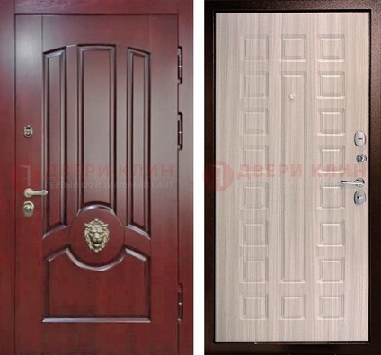 Темно-красная входная дверь с виноритом ДВТ-234 в Краснодаре