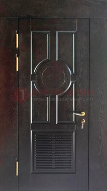 Входная темная дверь винорит с решеткой ДВТ-250 в Краснодаре