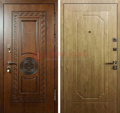 Коричневая железная дверь с виноритом ДВТ-44 в Краснодаре