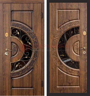 Металлическая дверь с виноритом и панелью Золотой Дуб ДВТ-71 в Краснодаре