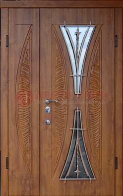 Входная классическая дверь с терморазрывом и коричневым МДФ ДВТ-76 в Краснодаре