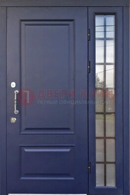Синяя дверь с виноритом и стеклянными вставками  ДВТ-79 в Краснодаре