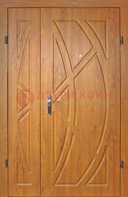 Полуторная металлическая дверь с МДФ золотой дуб ПЛ-17 в Краснодаре